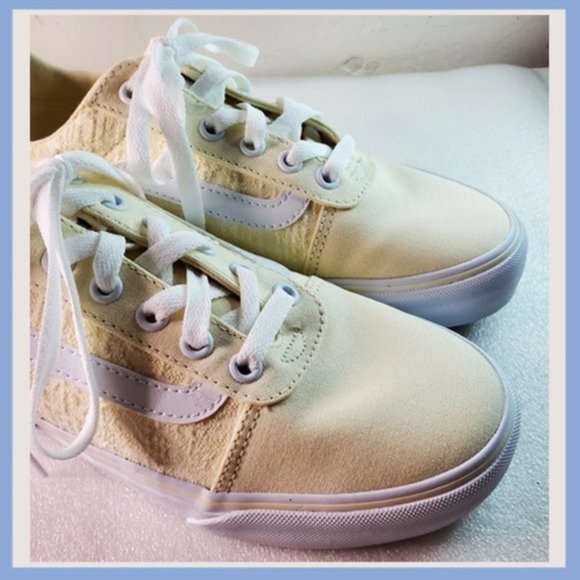 Vans Off the Wall Yellow & White Sneakers Size 7.5 - Picture 3 of 8